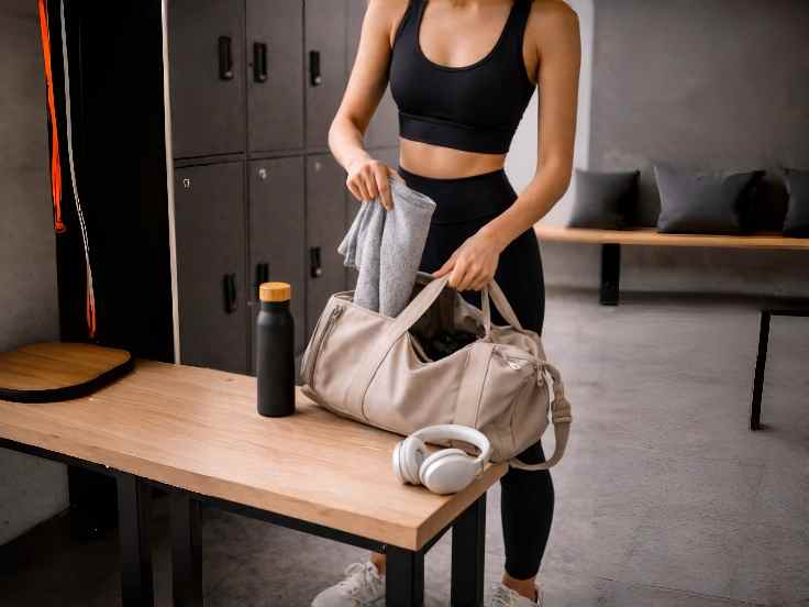 Woman preparing after a workout