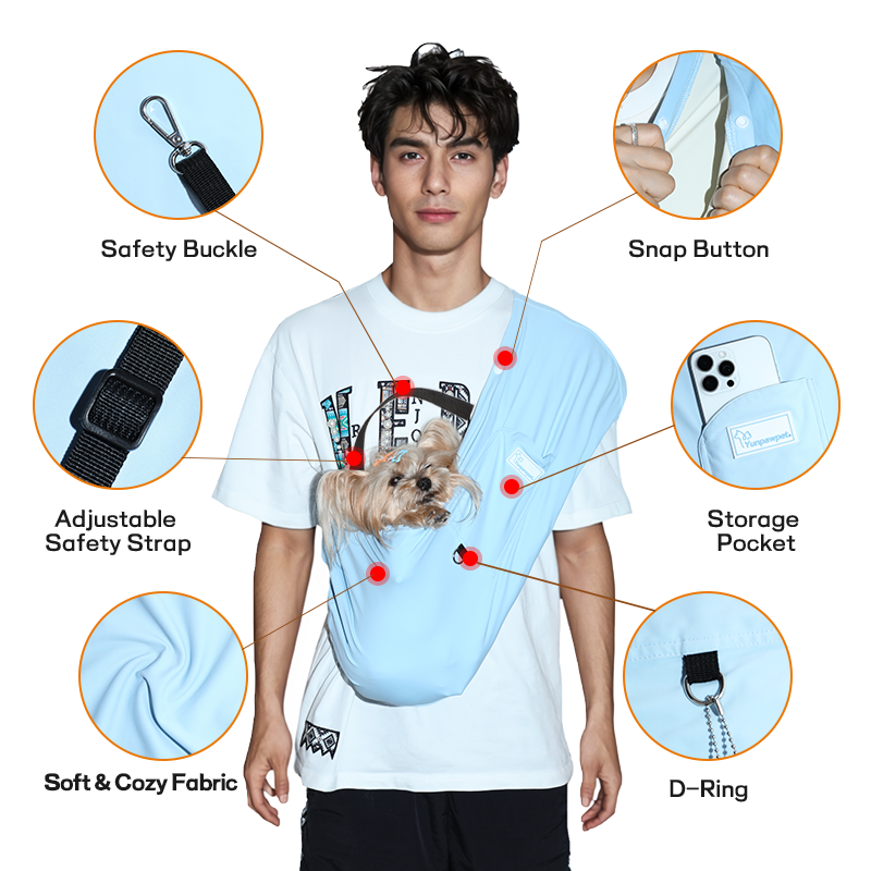 Cool Feeling Cat Sling Carrier, Pet Sling Carrier, Large Bonding Sling Handsfree Carrier Pouch for Small Pets - Soft & Secure Design for Chinchillas, Hedgehogs, Rats, Sugar Gliders, Guinea Pigs & More. Dog Sling, Cat Pouch.