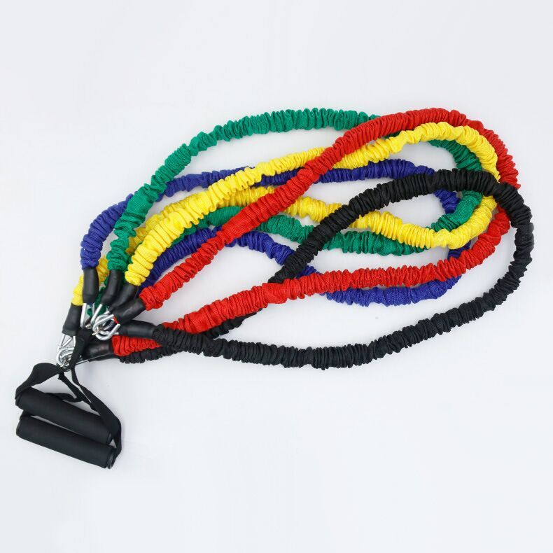 7pcs Anti-broken Muscle Training Yoga Fitness Workout Exercise Elastic Stretch Pull Rope Resistance Bands Sets Tension Trainer
