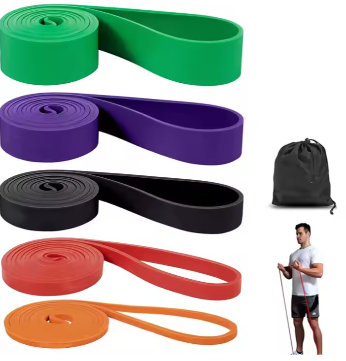 Fitness Resistance Bands Set Custom logo 5 Latex Rubber Elastic Mini Loop Yoga Gym Workout Hip Bands Exercise
