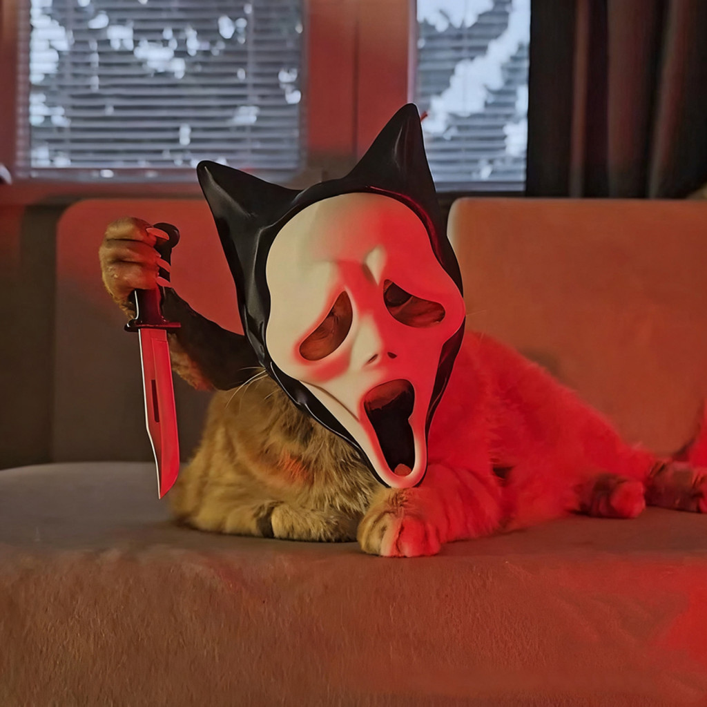 Fifaytech Halloween scary mask for cat