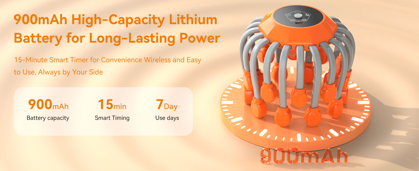 Head Massager Scalp Massager Electric Scalp Massager with 20 Independent Massage Nodes, 5 Modes,