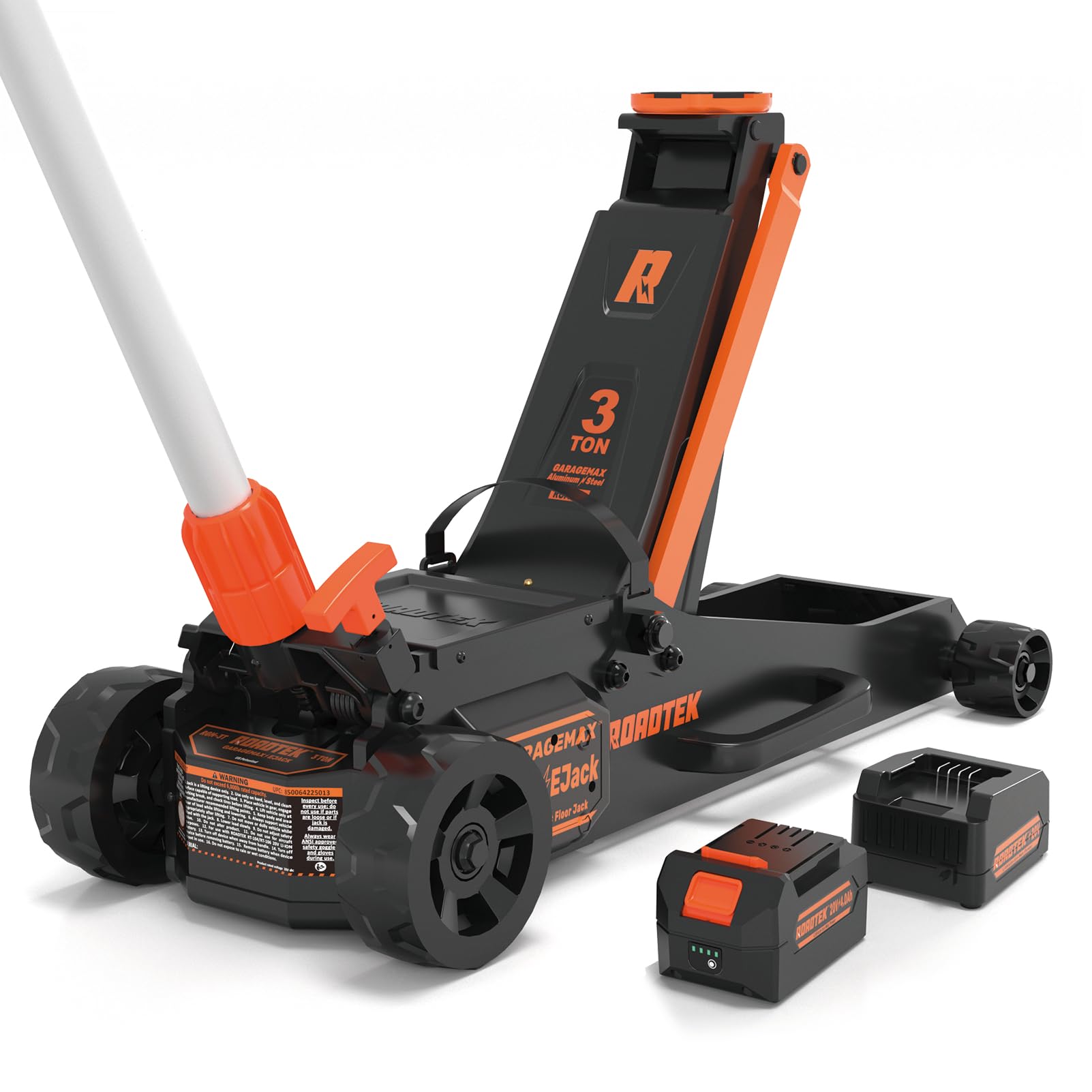 3 Ton Electric Floor Jack, Low Profile Aluminum and Steel Jack for Quickly Car Lift, Hydraulic Service Jack, 6000 lbs Capacity. Lifting Range 3-3/4" to 20"