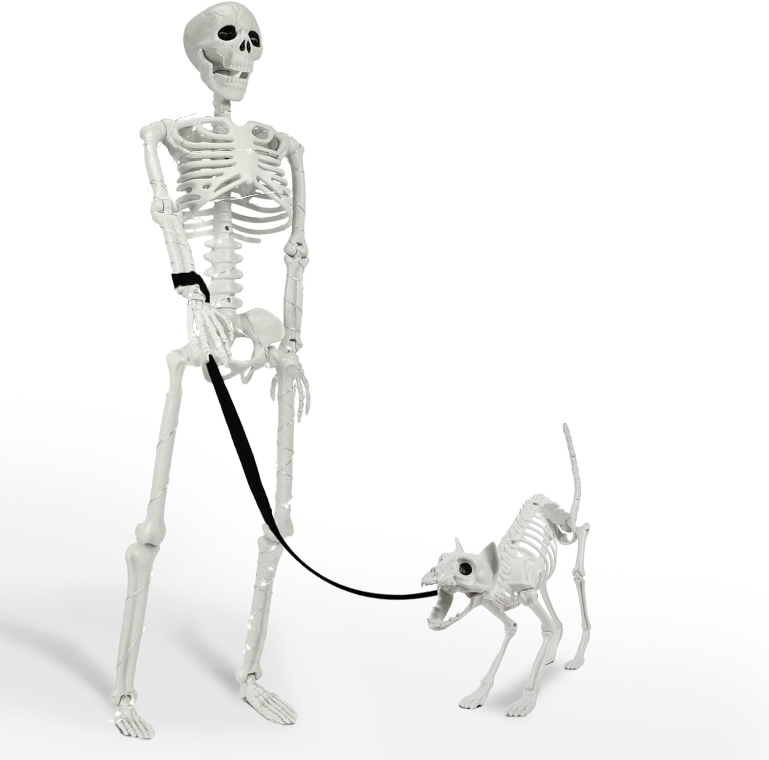 🔥 🔥💀 36 Inch Lighted Human & Dog Skeleton Halloween Decorations Outdoor/Indoor