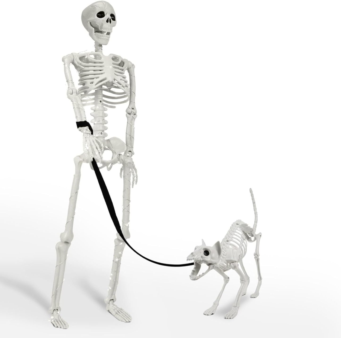 🔥 🔥💀 36 Inch Lighted Human & Dog Skeleton Halloween Decorations Outdoor/Indoor
