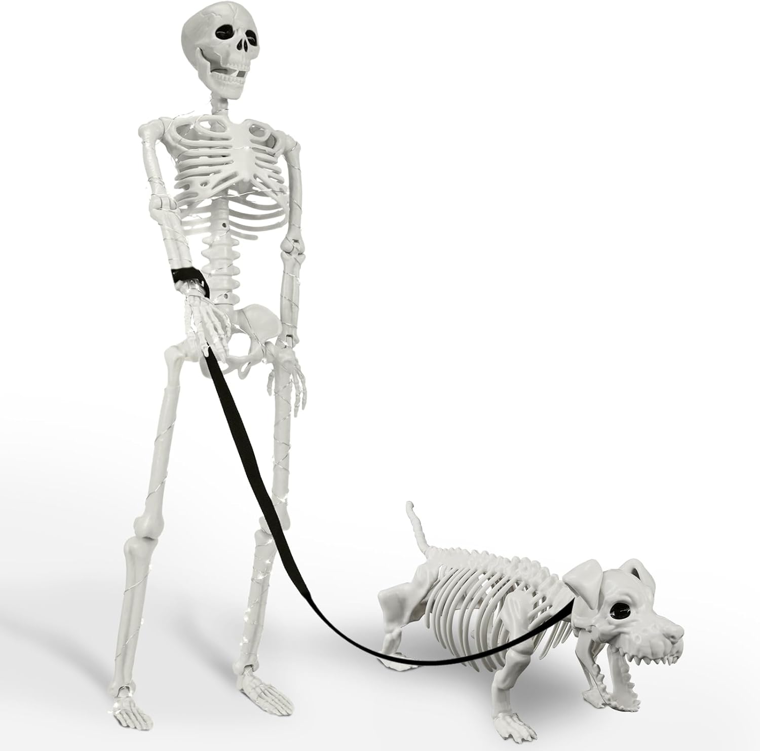 🔥 🔥💀 36 Inch Lighted Human & Dog Skeleton Halloween Decorations Outdoor/Indoor