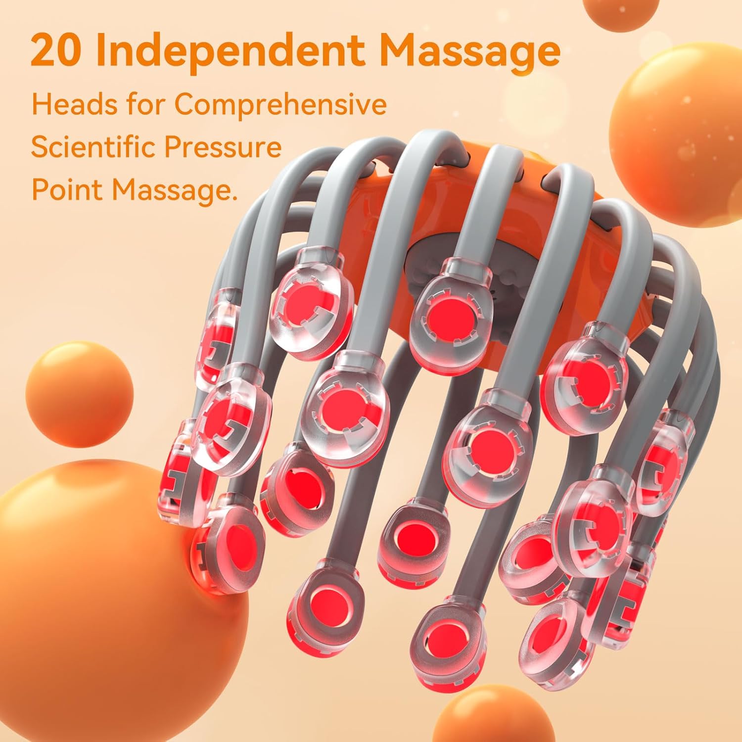 🎉Last Day 60% OFF⏰️Electric Scalp Massager/Head Massager Scalp + 20 Independent Massage Nodes +5 Modes+ 360° Adjustable Head Massager