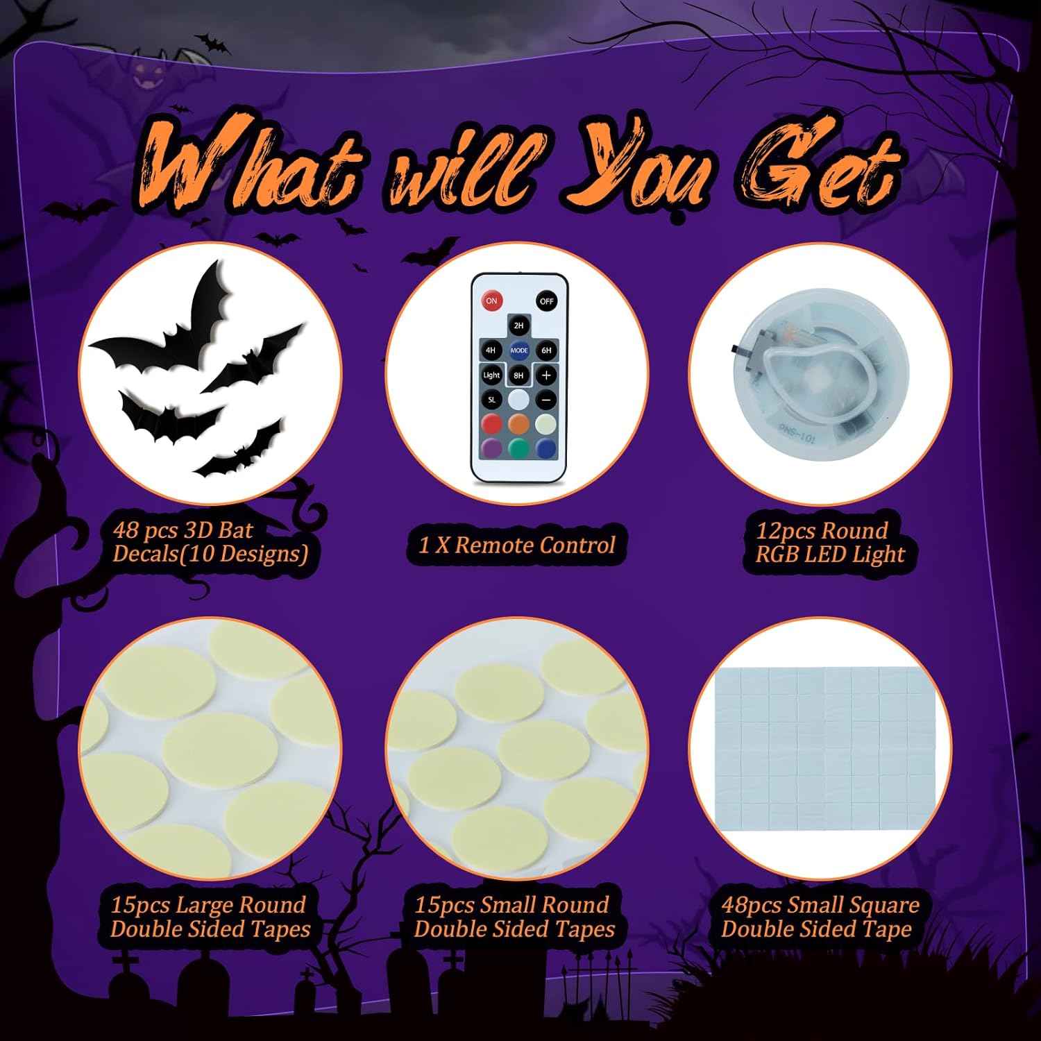 LED HALLOWEEN BATS