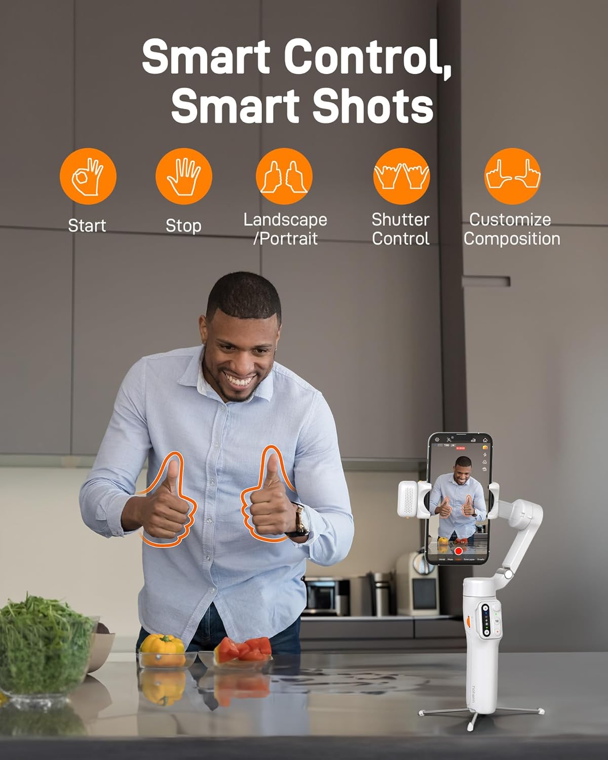 🎉Last Day 60% OFF⏰️- iSteady V3 Gimbal Stabilizer for iPhone, 3-Axis Phone Gimbal, Magnetic AI Tracker, Built-in Extendable Rod & Tripod, Detachable Remote Control, Stabilizer for Travel, Vlog, TikTok, Black