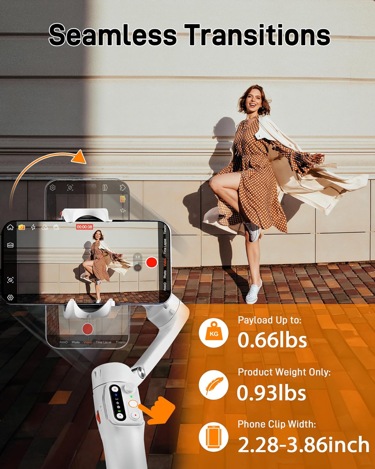 🎉Last Day 60% OFF⏰️- iSteady V3 Gimbal Stabilizer for iPhone, 3-Axis Phone Gimbal, Magnetic AI Tracker, Built-in Extendable Rod & Tripod, Detachable Remote Control, Stabilizer for Travel, Vlog, TikTok, Black