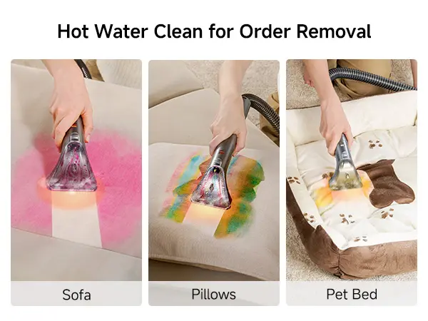 Product Introduction of Uwant B400 Steam Portable Carpet Cleaner , 18Kpa Powerful Spot Cleaner Machine, Upholstery & Sofa Cleaner for Home,Car and Auto Detailer 5