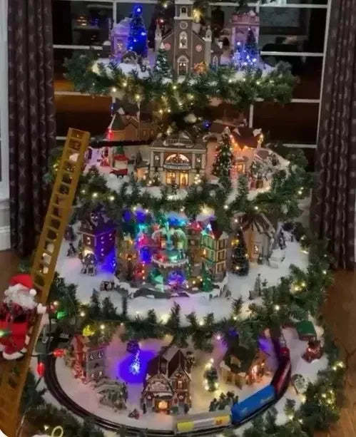 🎅Ferris Wheel Christmas Tree (With A Train, A Ferris Wheel, A Brightly Lit House And A Santa)🎄