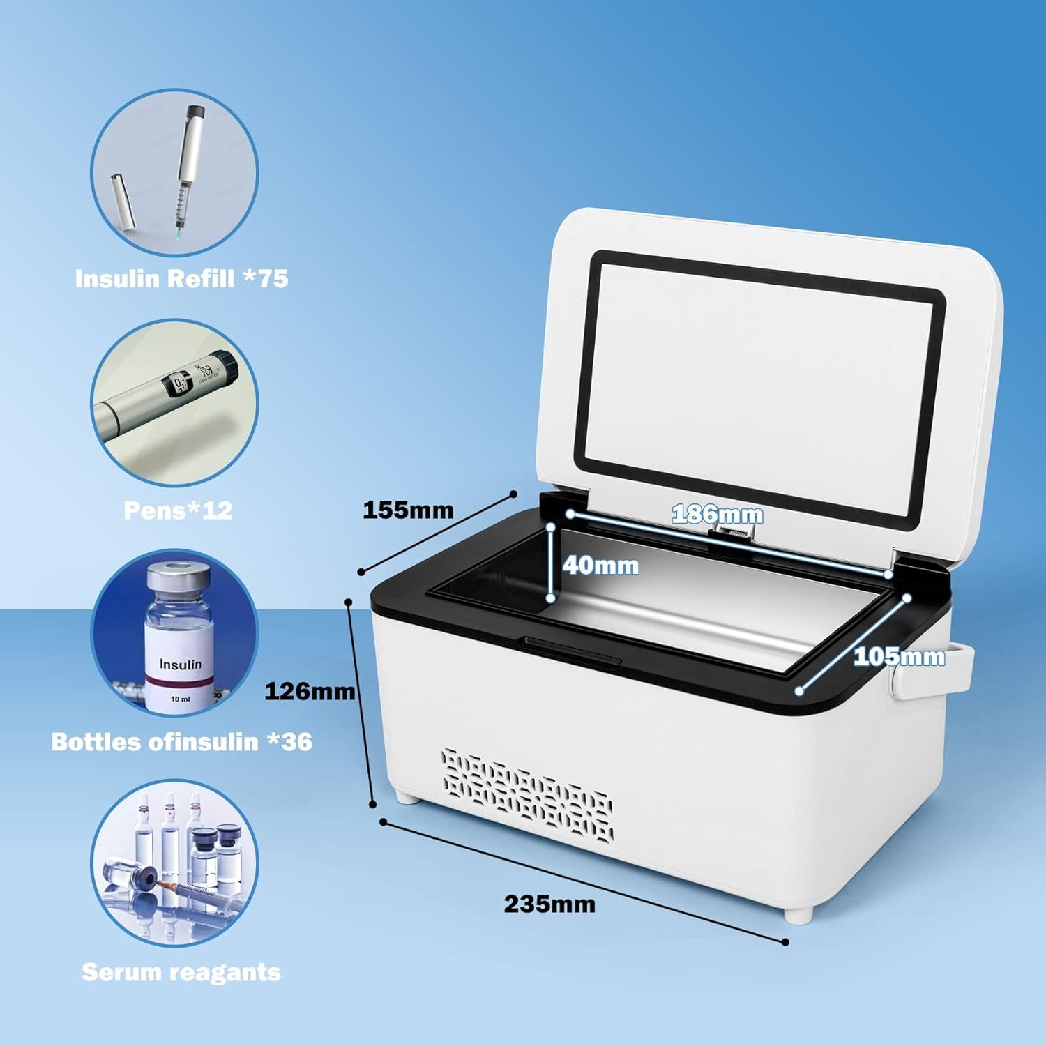 Insulin Cool Freezer Insulin Pen Travel Cooler Mini Drug Refrigerator Case