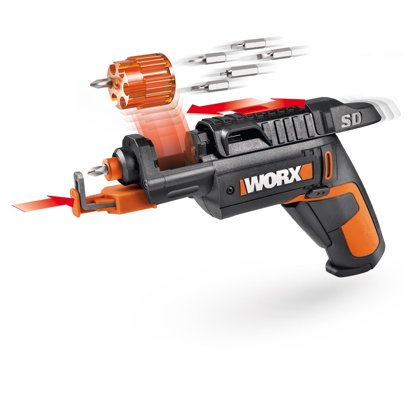 Worx 4V Electric Screwdriver, Rechargeable Cordless Power Screwdriver Set with 6 Bits, Screw Holder, Charger - WX255L