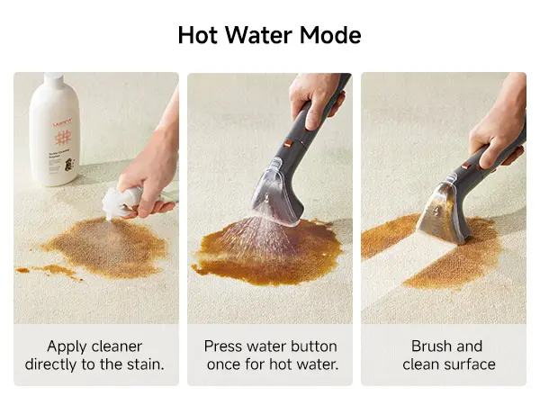 Product Introduction of Uwant B400 Steam Portable Carpet Cleaner , 18Kpa Powerful Spot Cleaner Machine, Upholstery & Sofa Cleaner for Home,Car and Auto Detailer 12