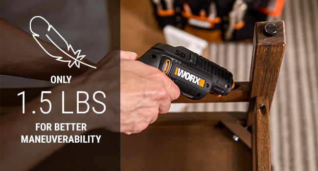 Since you only need one hand to do the work, it is small enough to fit into tight spaces and you can