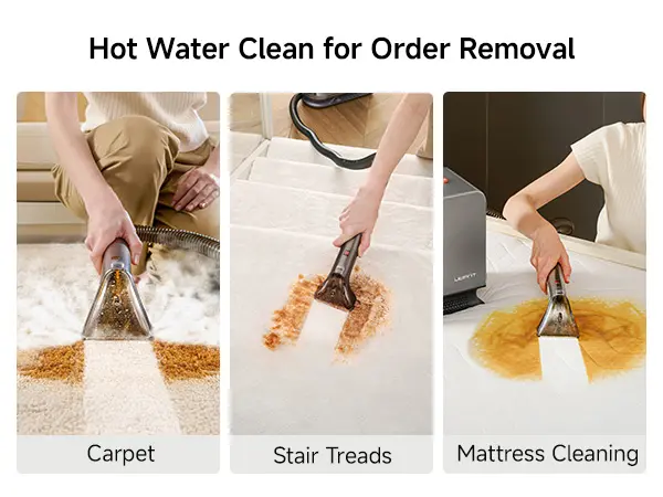 Product Introduction of Uwant B400 Steam Portable Carpet Cleaner , 18Kpa Powerful Spot Cleaner Machine, Upholstery & Sofa Cleaner for Home,Car and Auto Detailer 6