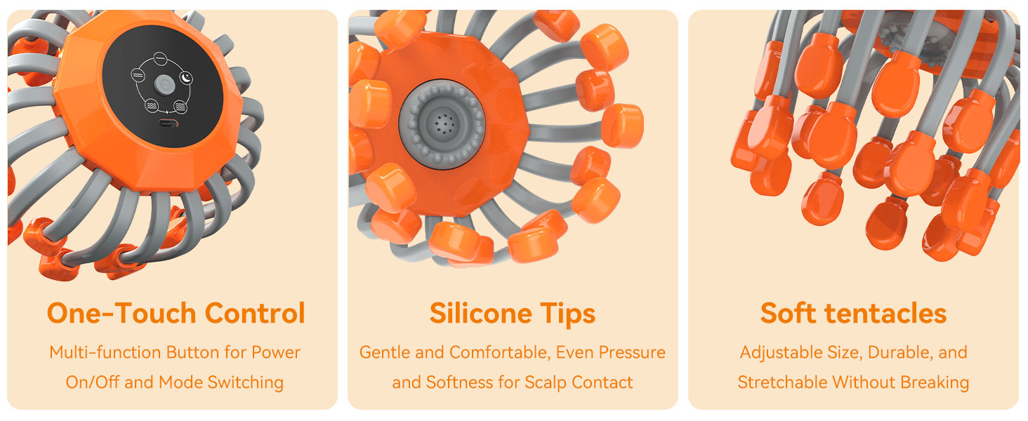 Head Massager Scalp Massager Electric Scalp Massager with 20 Independent Massage Nodes, 5 Modes,