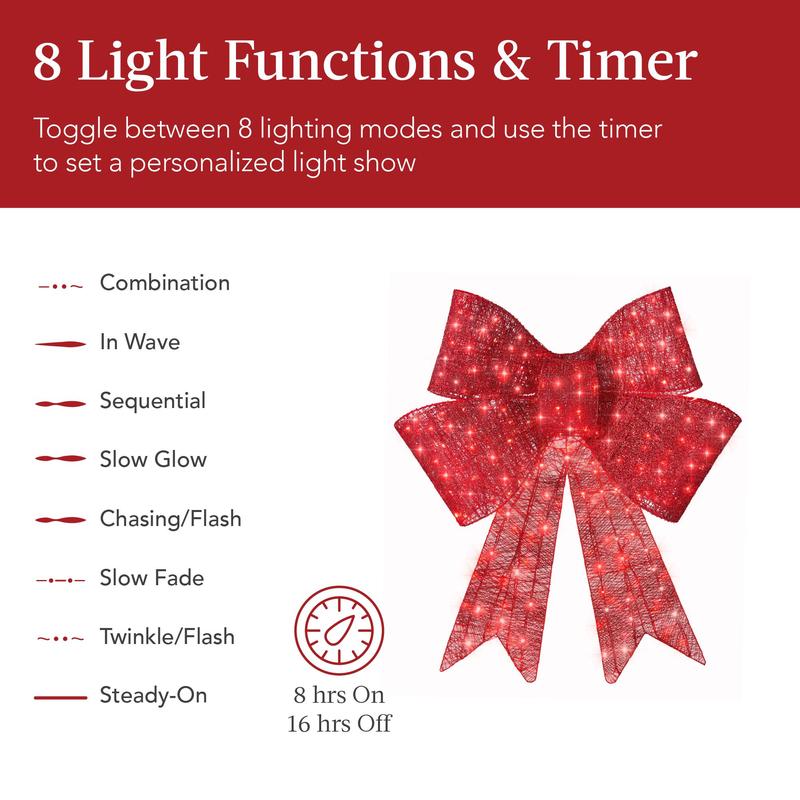 Best Choice Products Pre-Lit Christmas Bow