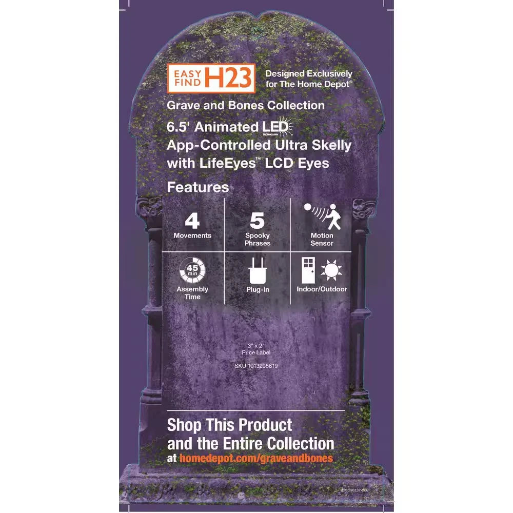Early Bird Halloween Special 6.5 ft Grave & Bones Animated LED
