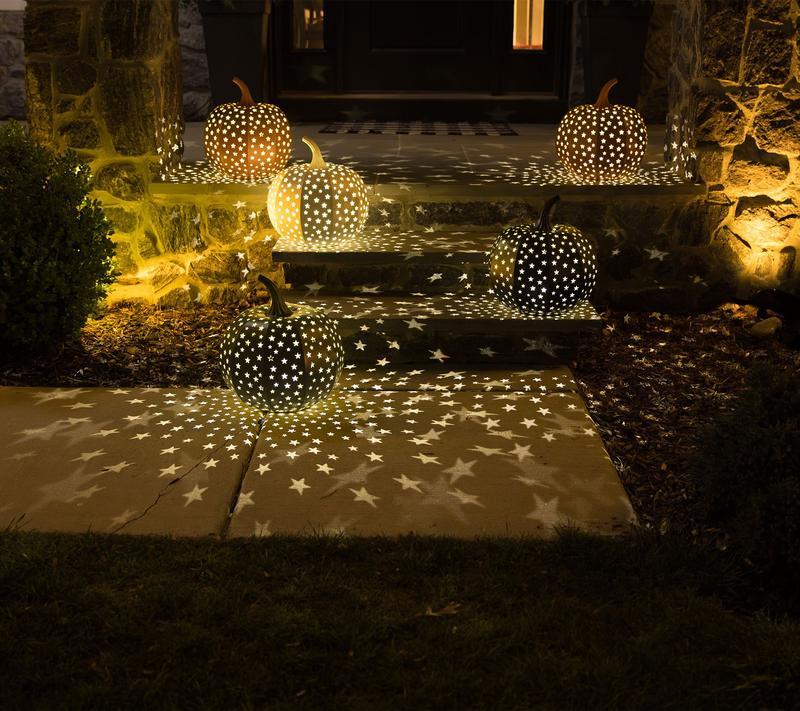 15 Inch Lighted Metal Pumpkin