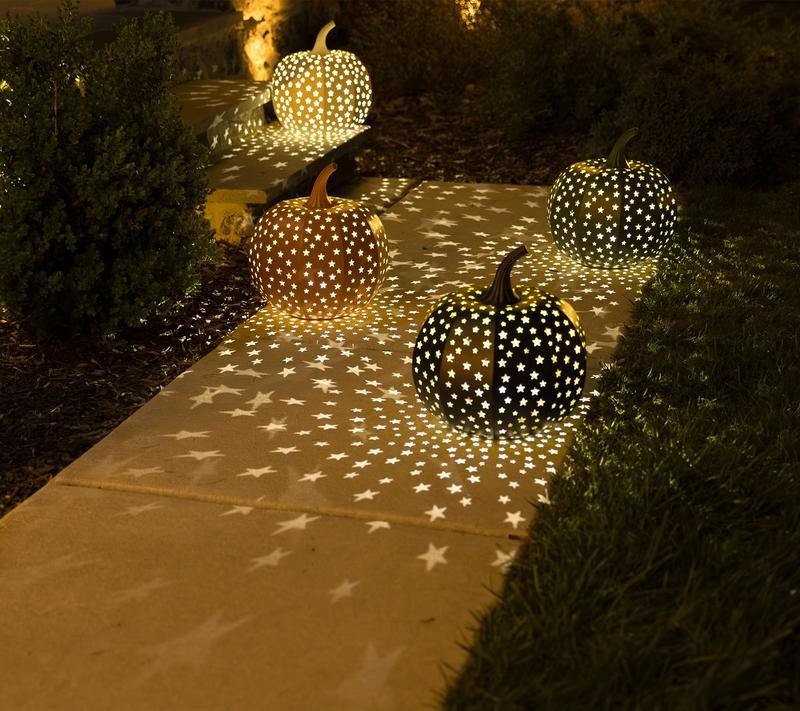 15 Inch Lighted Metal Pumpkin