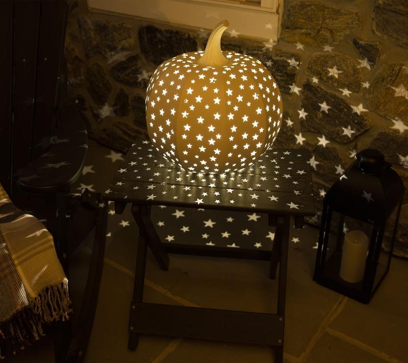 15 Inch Lighted Metal Pumpkin