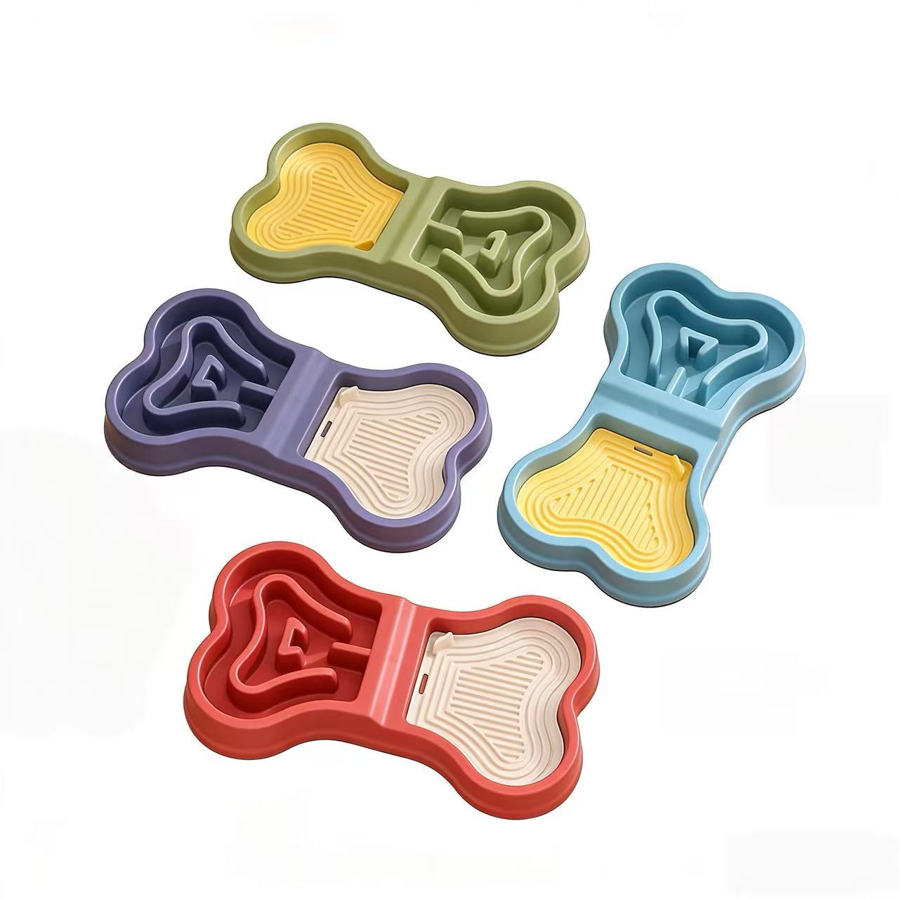 Pet slow-feed bowl - non-slip base, food-grade PP material
