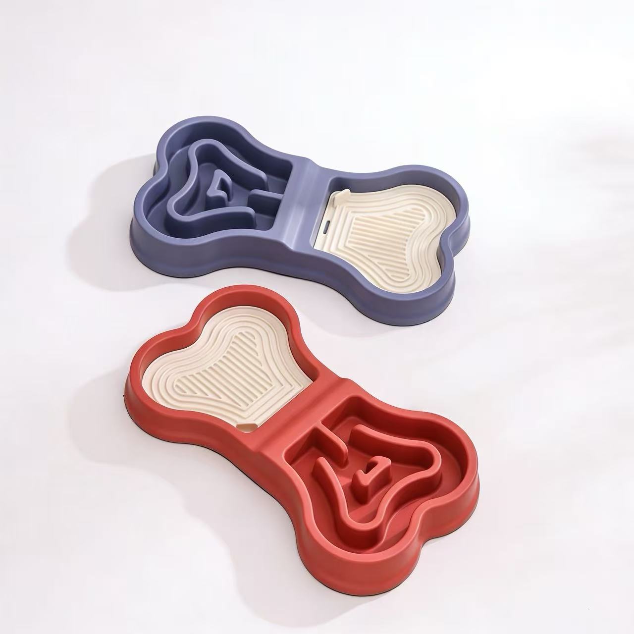 Pet slow-feed bowl - non-slip base, food-grade PP material