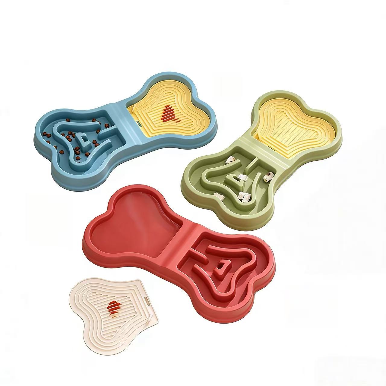 Pet slow-feed bowl - non-slip base, food-grade PP material