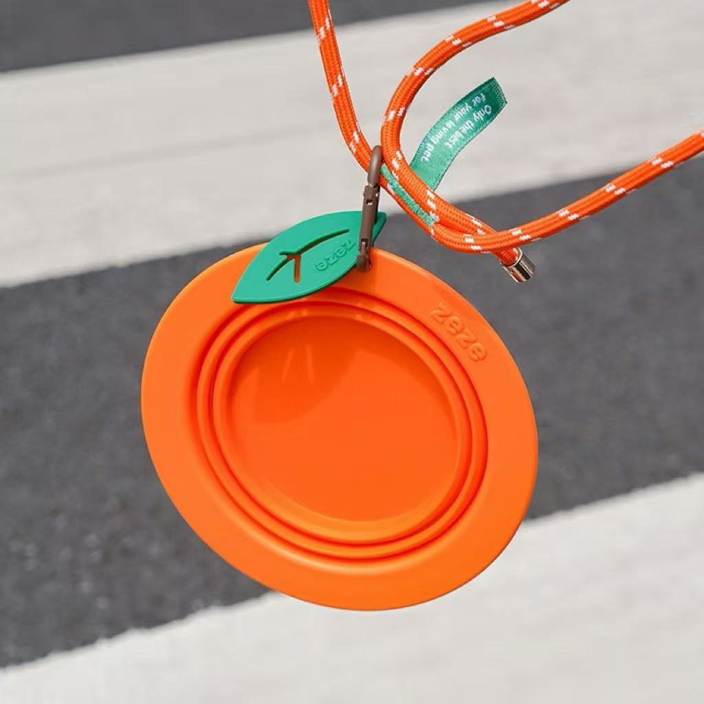 Silicone folding pet bowl