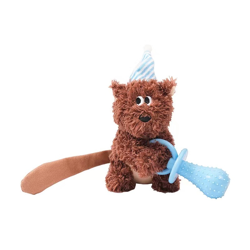 Dogs chewing on toys