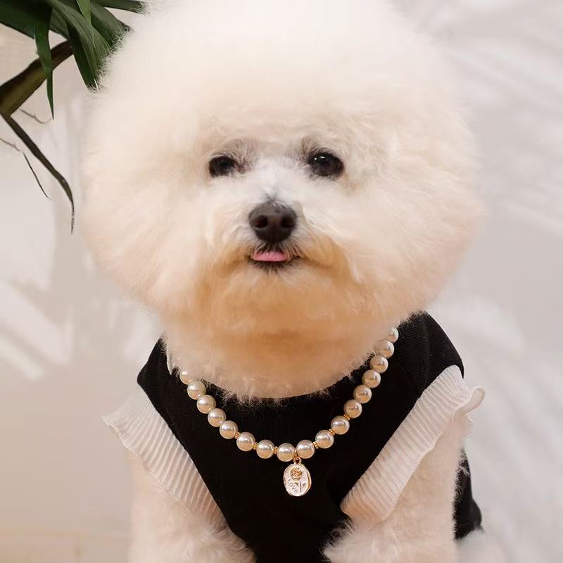 Rose Manor Series Pearl Pet Collar Necklace