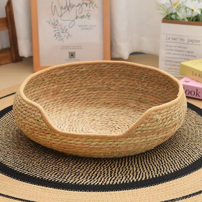 Handwoven Grass Cat Bed & Scratching Board