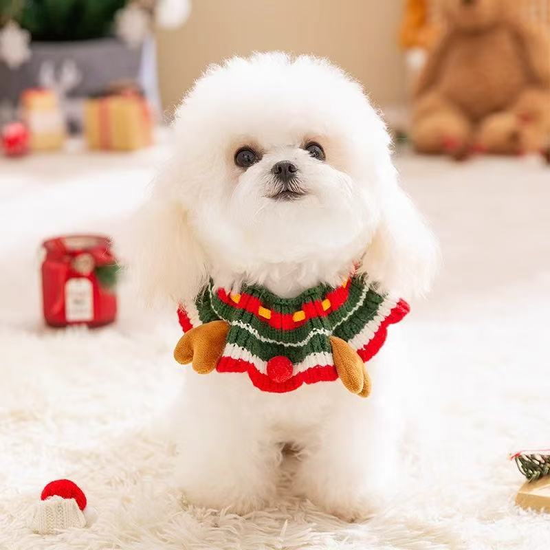 Christmas Snowman Pet Knitted Collar