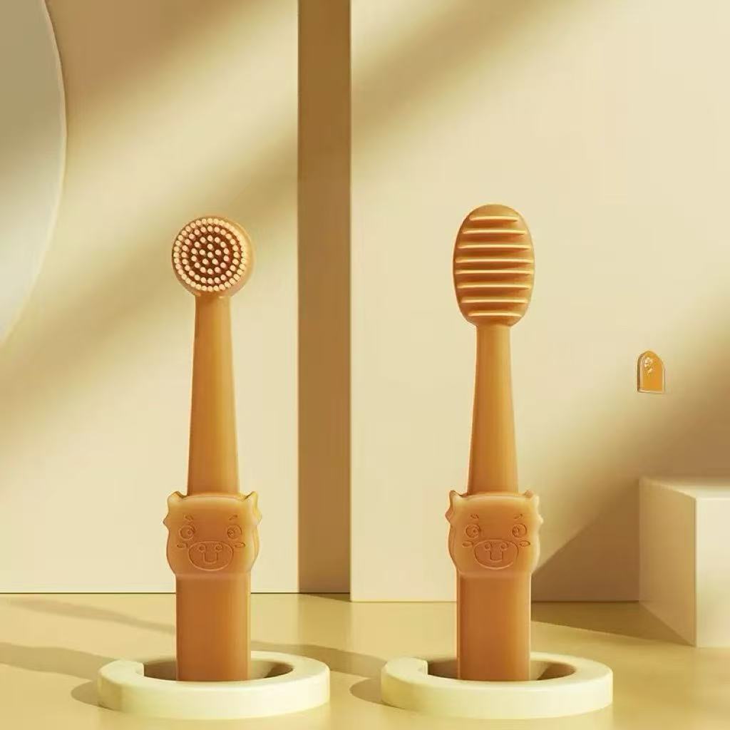 Pet food-grade silicone toothbrush (set, with storage cup)