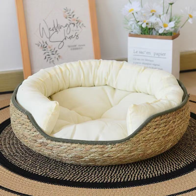 Handwoven Grass Cat Bed & Scratching Board