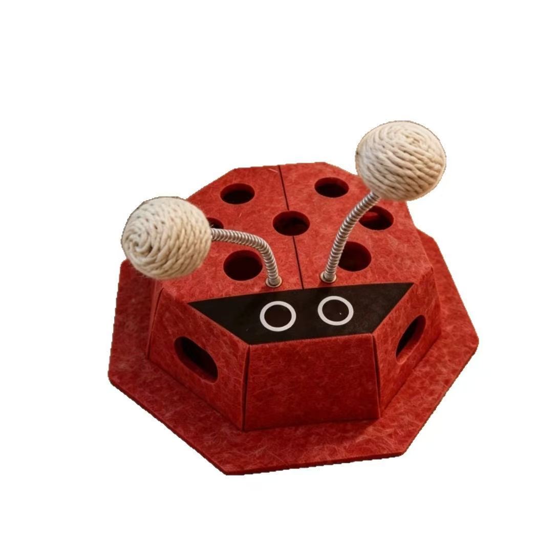 Educational Spring Toy Box — Seven-Spotted Ladybug (Cat Toy)