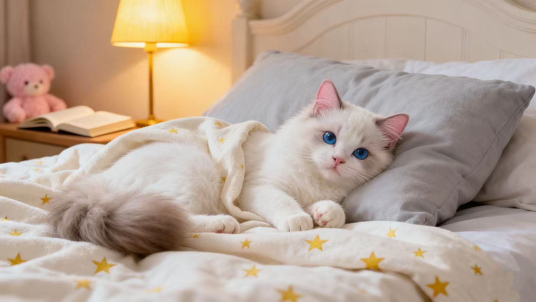 Is it good for kittens to sleep on the bed with you? Things you might not know.-Lucky darling