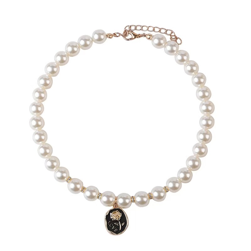 Rose Manor Series Pearl Pet Collar Necklace