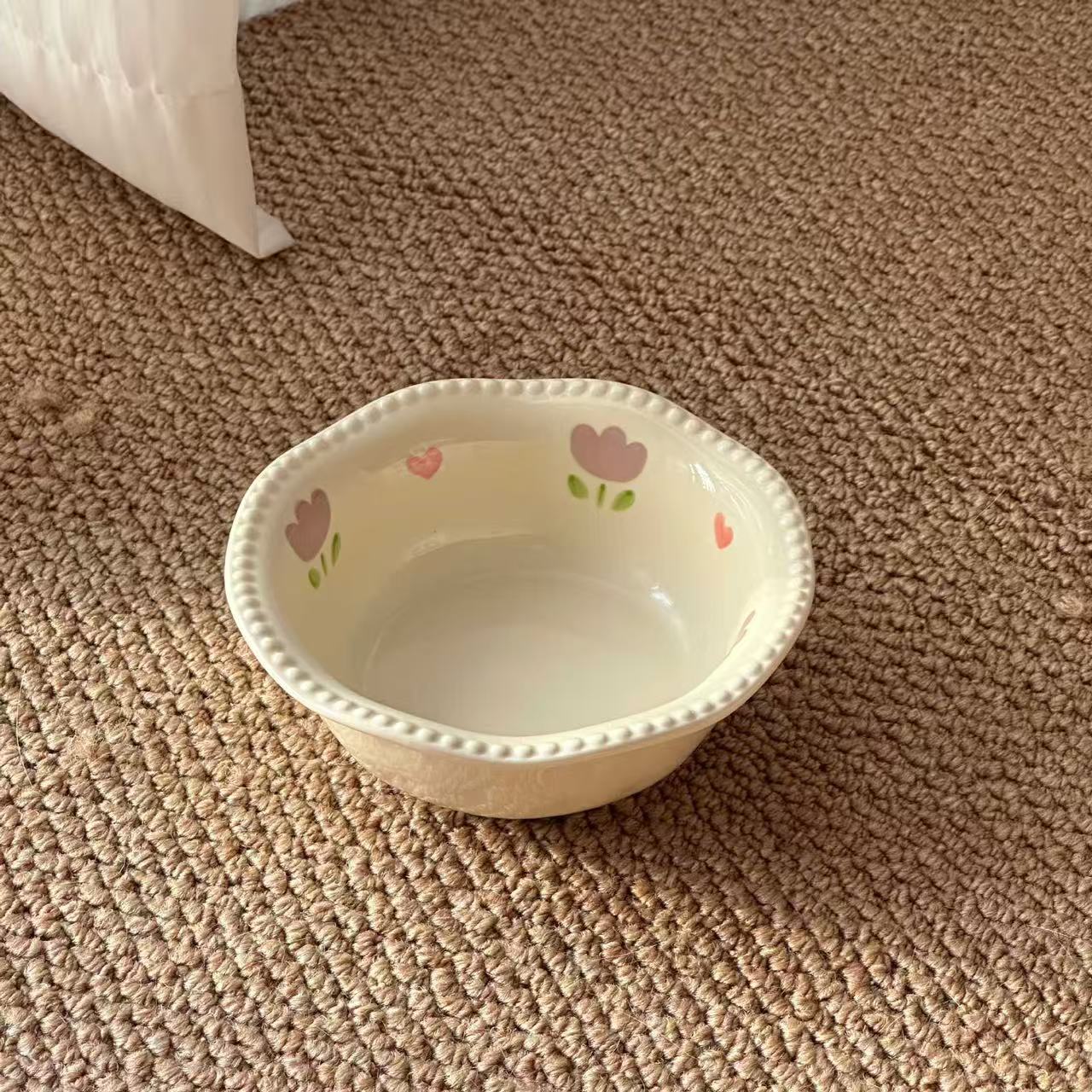 Natural Solid Wood Raised Cat Bowl Holder, 15° Slant Ergonomic Feeder Stand for Ceramic Cat Food Water Bowl, Neck Care Pet Feeding Station for Kitten Adult Cat