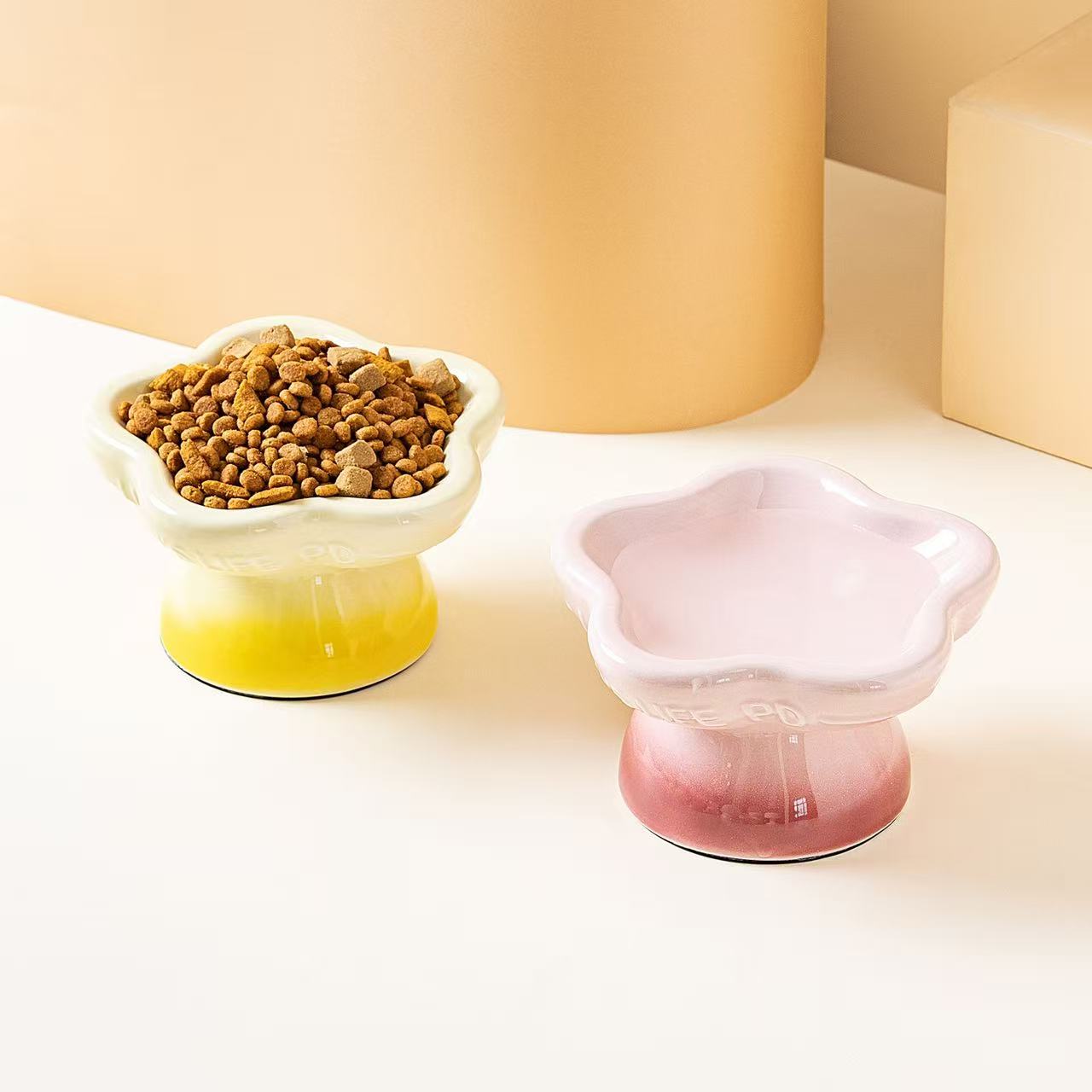 Pet-themed Gradient Stem Bowl - Ceramic