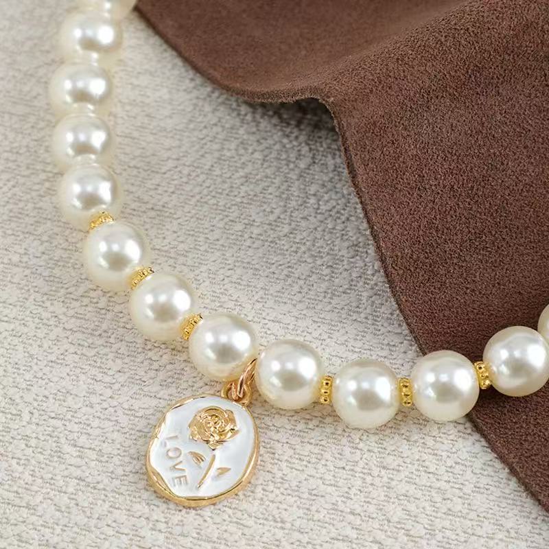 Rose Manor Series Pearl Pet Collar Necklace