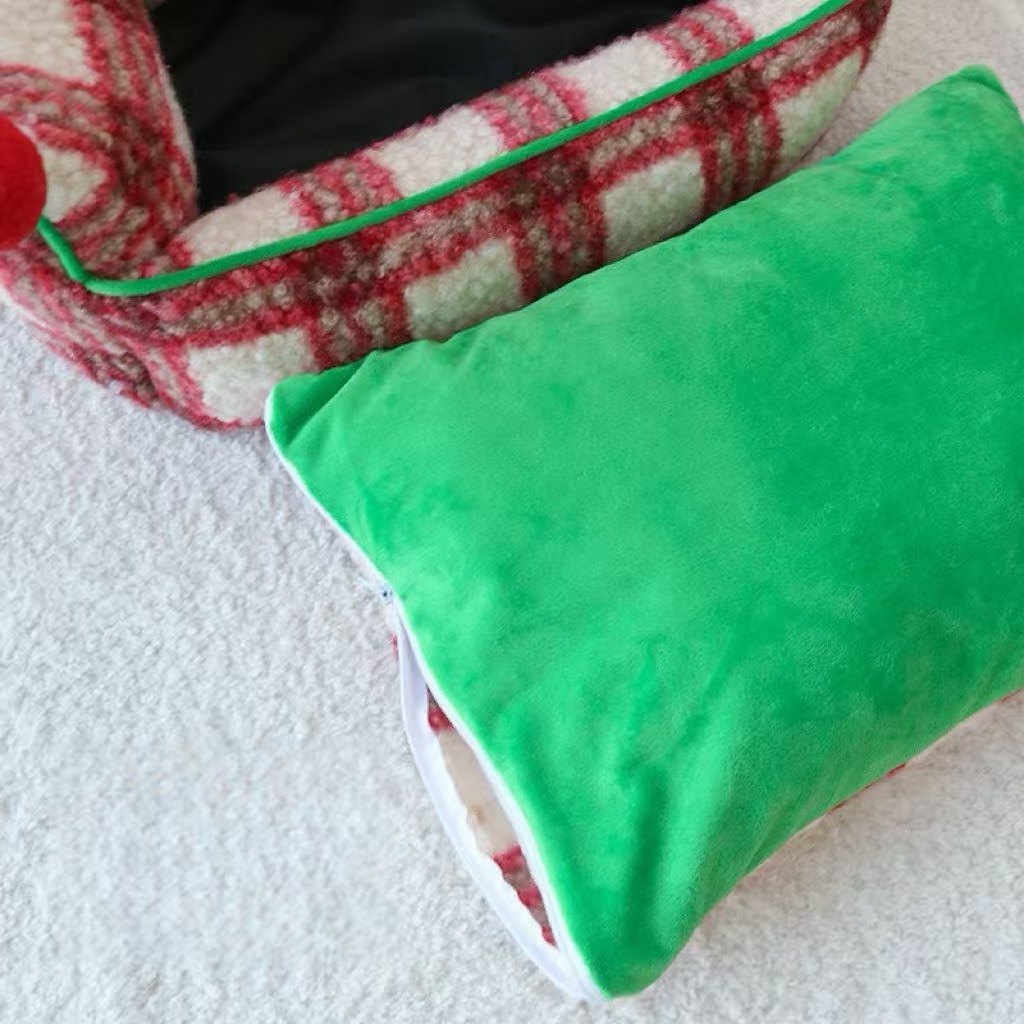 Ultra Soft Flannel Pet Lounge Sofa, Luxury Warm Nest Bed For Cats & Small Dogs