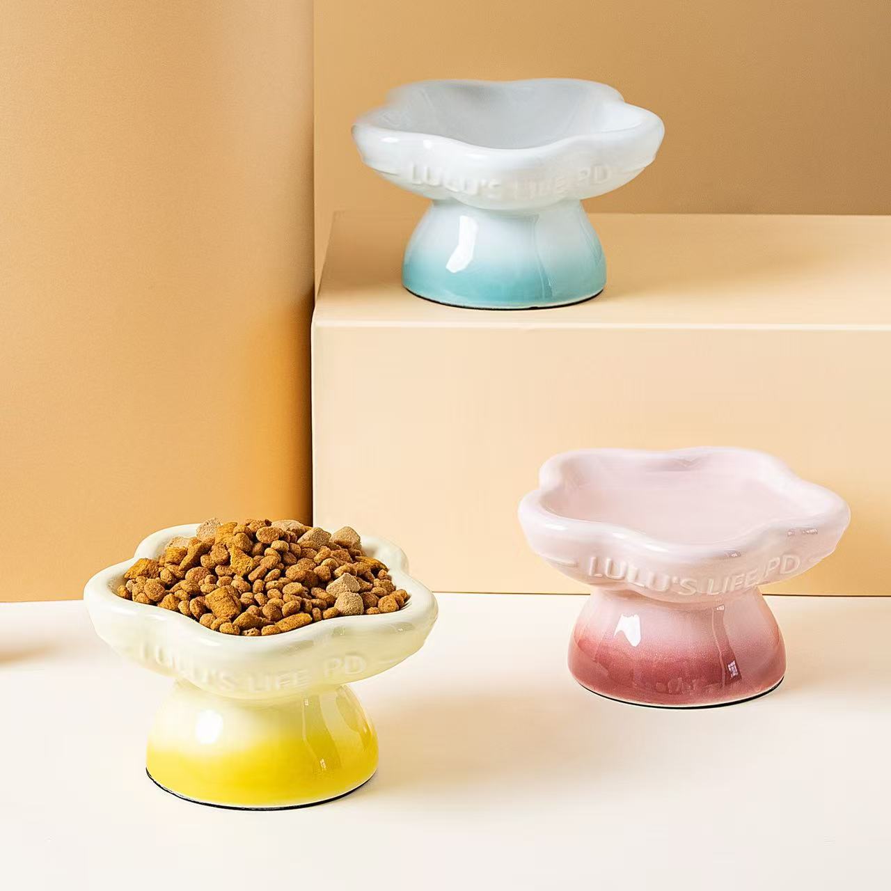 Pet-themed Gradient Stem Bowl - Ceramic