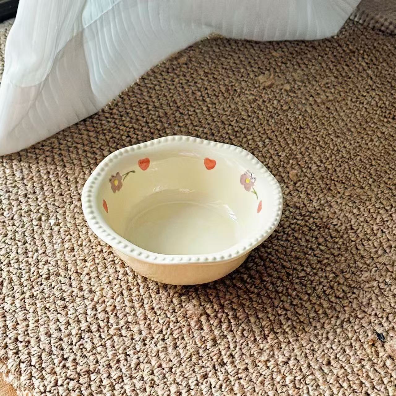 Natural Solid Wood Raised Cat Bowl Holder, 15° Slant Ergonomic Feeder Stand for Ceramic Cat Food Water Bowl, Neck Care Pet Feeding Station for Kitten Adult Cat
