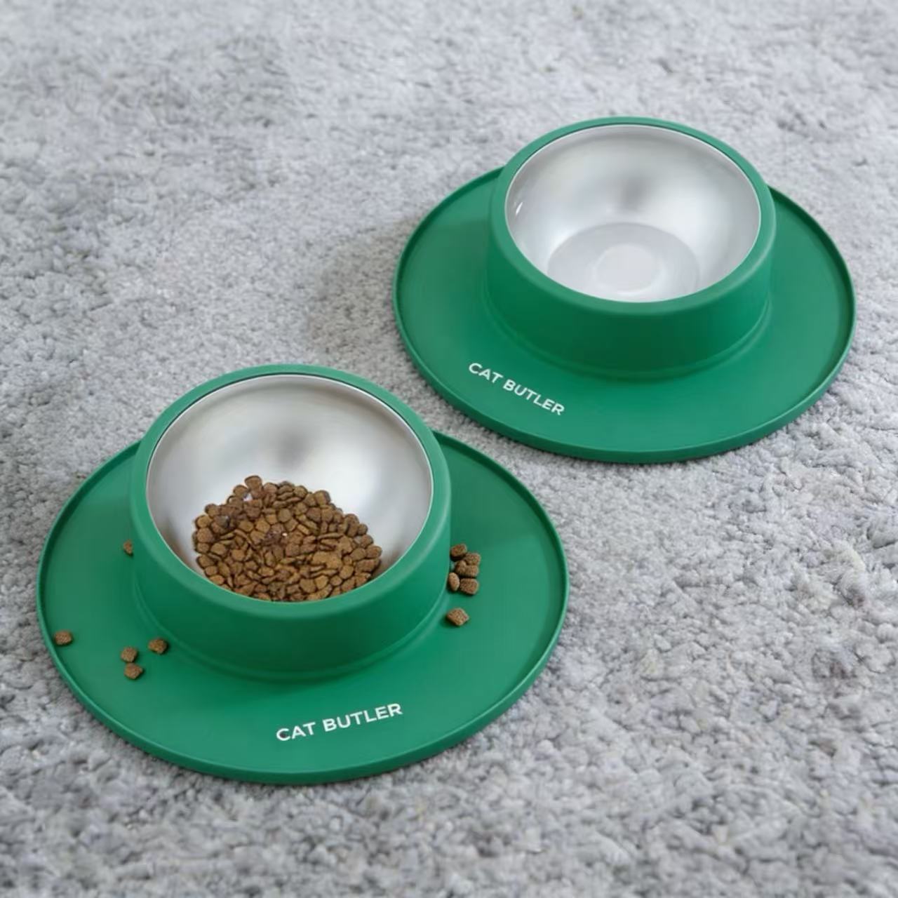 Cute anti-tipping cat bowls