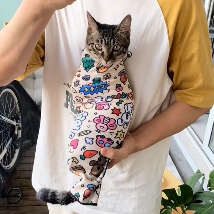 Self-adhesive cat wraps – prevent cats from scratching and escaping, and make nail trimming and ear cleaning easier.-Lucky darling