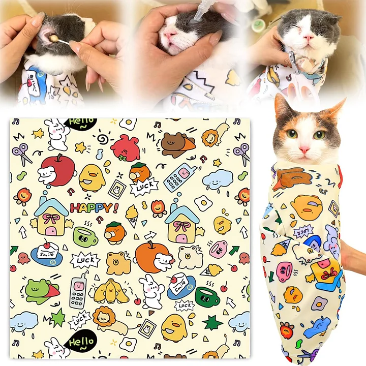 Self-adhesive cat wraps – prevent cats from scratching and escaping, and make nail trimming and ear cleaning easier.-Lucky darling