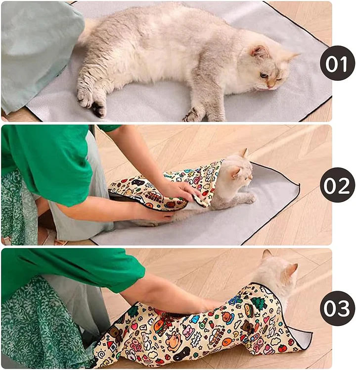 Self-adhesive cat wraps – prevent cats from scratching and escaping, and make nail trimming and ear cleaning easier.-Lucky darling